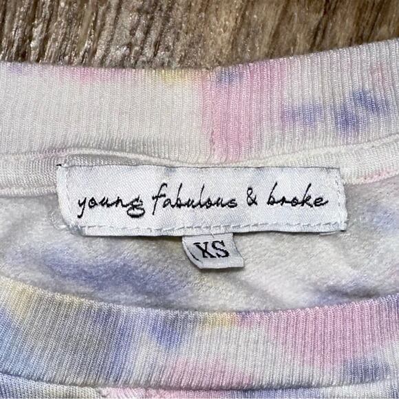 Young Fabulous & Broke Juliette Pastel Tie Dye Relaxed Pullover Size XS - Picture 4 of 12